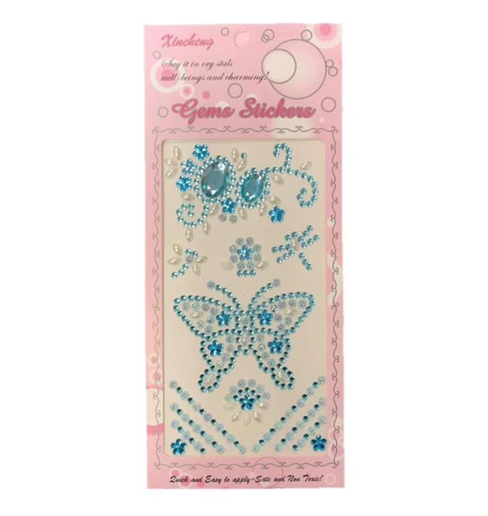 Butterfly Gem Stickers Assorted Colors Single Sheet