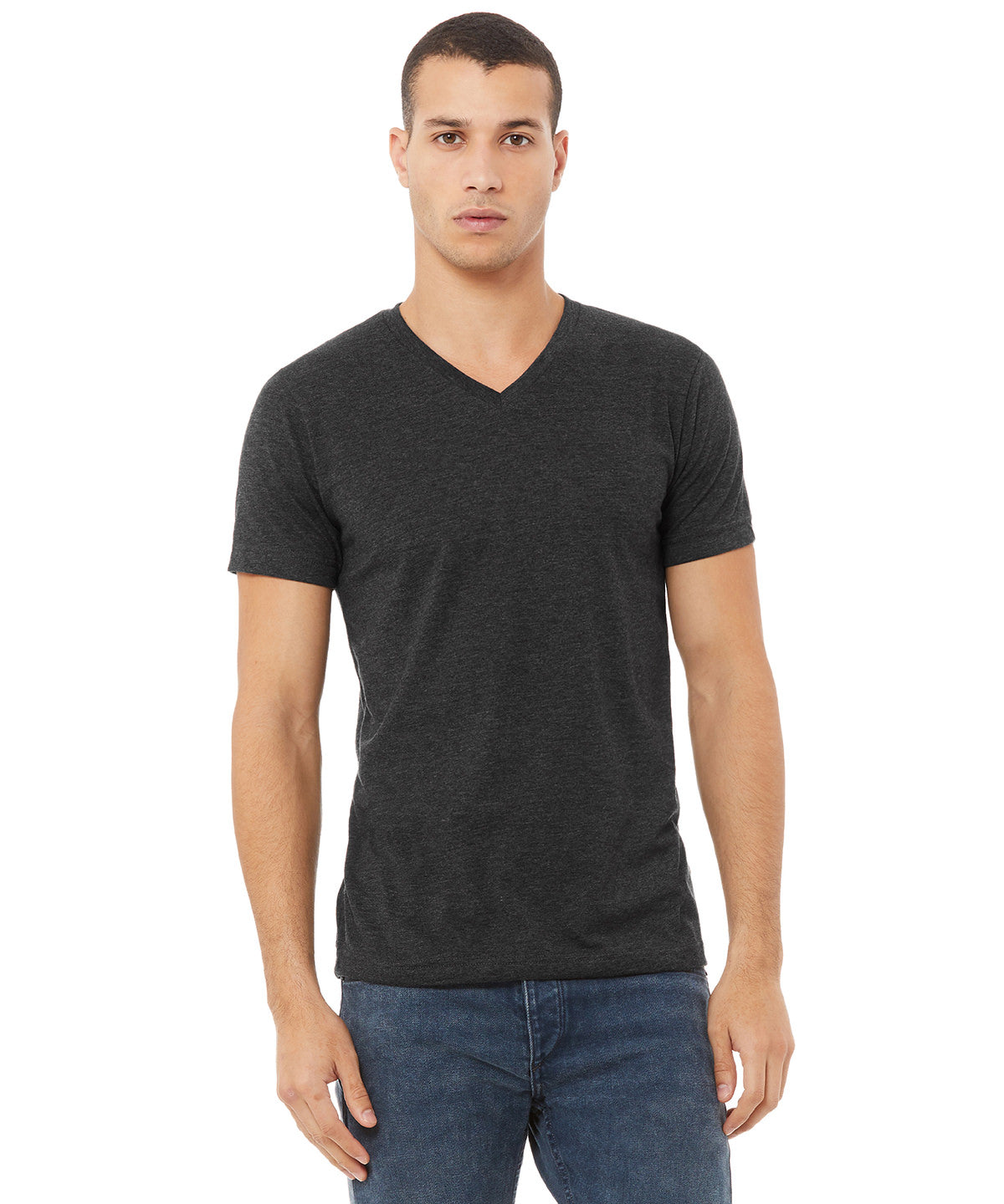 Heather CVC VNeck Tee Unisex Short Sleeve TShirt