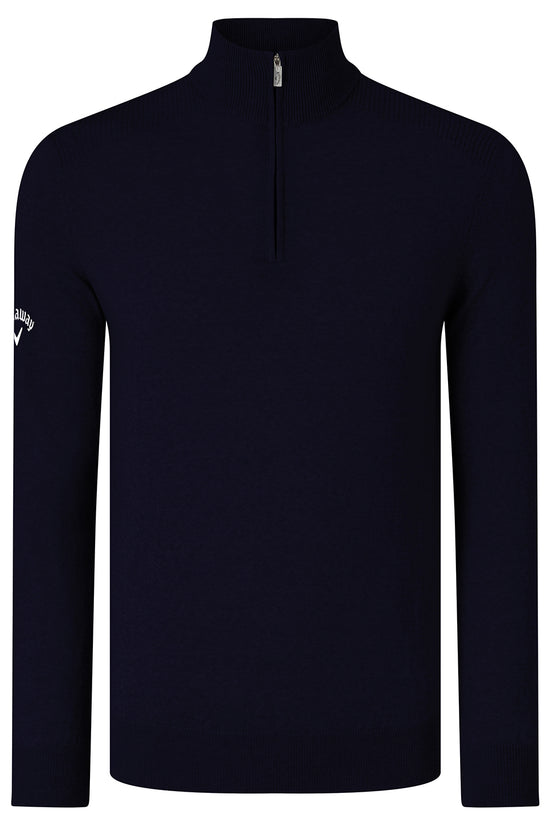 Callaway Ribbed Zip Merino Sweater for Men Knitted Jumper