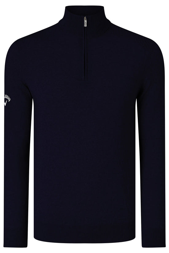 Callaway Ribbed Zip Merino Sweater for Men Knitted Jumper