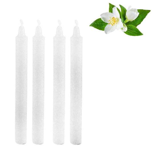 Jasmine White Scented Candles Set of 4 for Home Decor