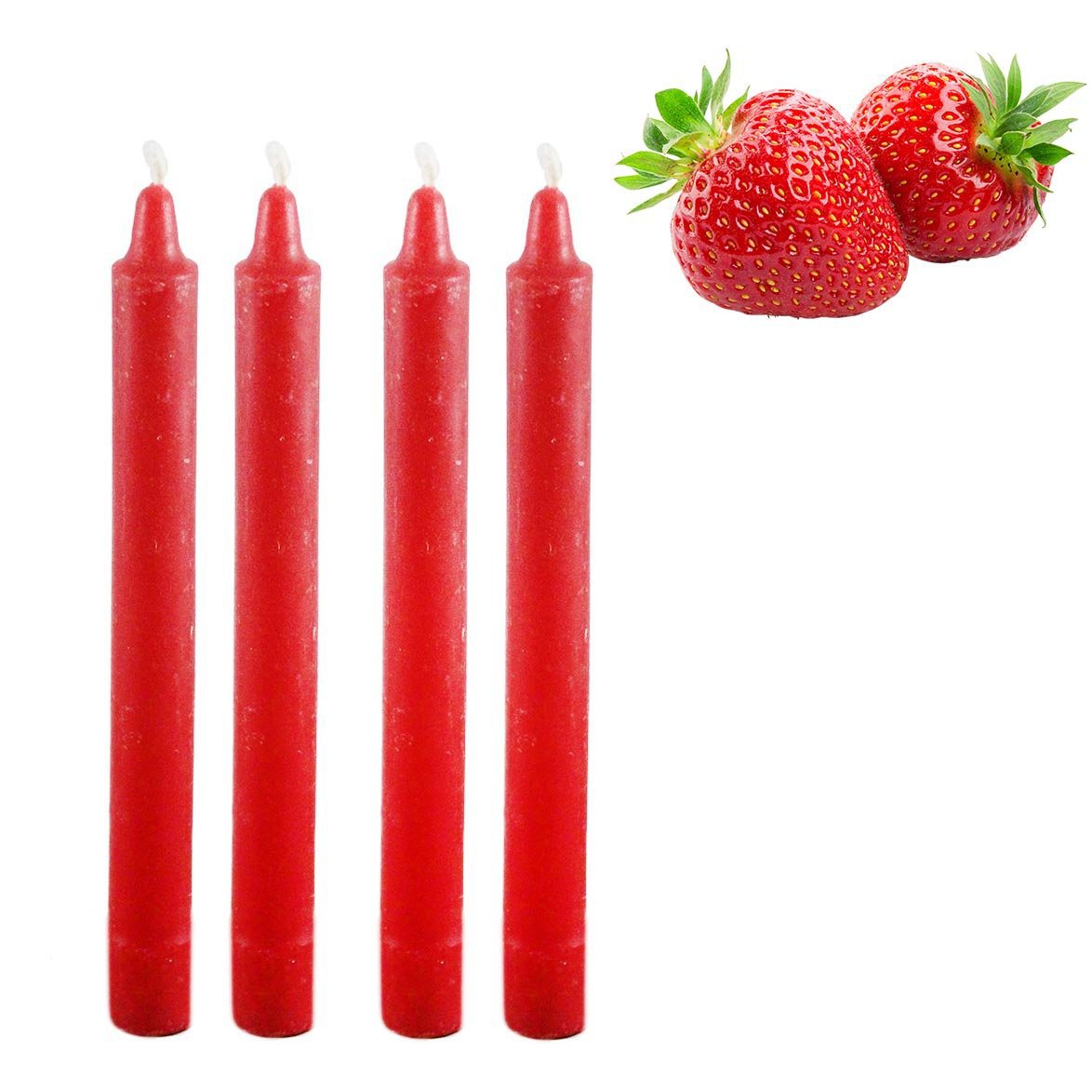 Strawberry Red Scented Candles Pack of 4 for Cozy Home Ambiance