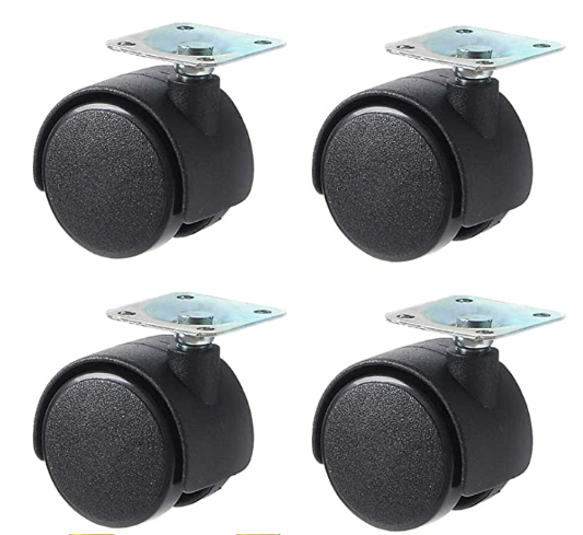 Durable Plastic Round Wheels 15 Pack of 4 in Sleek Black Finish