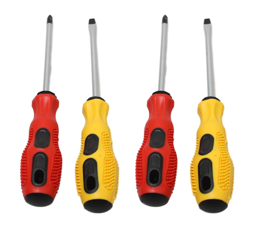 Professional Red Screwdriver Set 4pcs Phillips Flathead