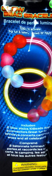 Glow In The Dark Neon Bead Bracelet Assorted Colours