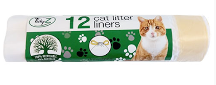 Convenient Cat Litter Tray Bin Bag Liners with Drawstring Pack of 12