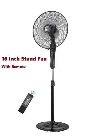 16Inch Pedestal Fan with 3 Speeds and Remote Control