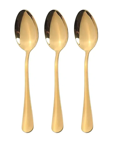 Elegant Gold Metal Spoons Set of 3 20 cm 7028 A