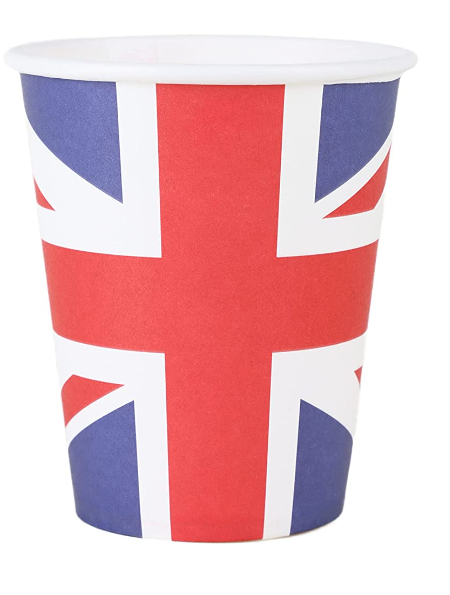 Royal Coronation King Charles III Union Jack Paper Cups Pack of 8