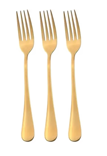 Elevate Your Dining Experience with Gold Metal Forks Set Pack of 3
