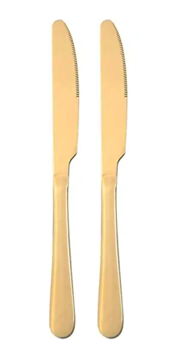 Elegant Gold Metal Butter Knife Set Pack of 2