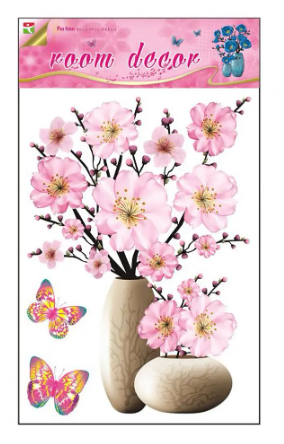 Elevate Your Space with 3D Flowers Vase Wall Stickers 49 x 30 cm