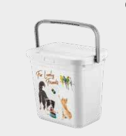 Assorted Animal Print Plastic Square Bucket with Handle 24 x 20 cm