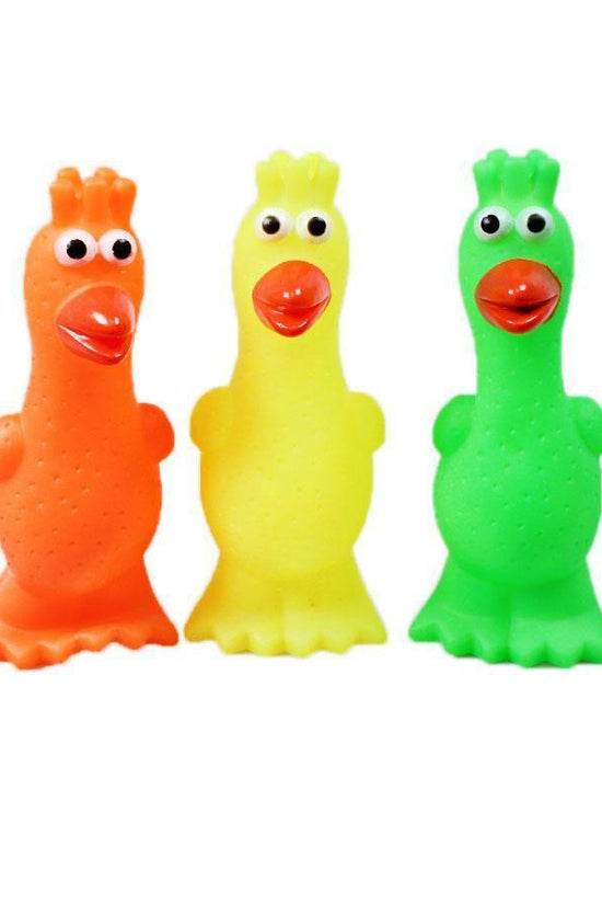 Interactive Dog Toy Squeaky Chicken Bird 17cm Assorted Designs Colors