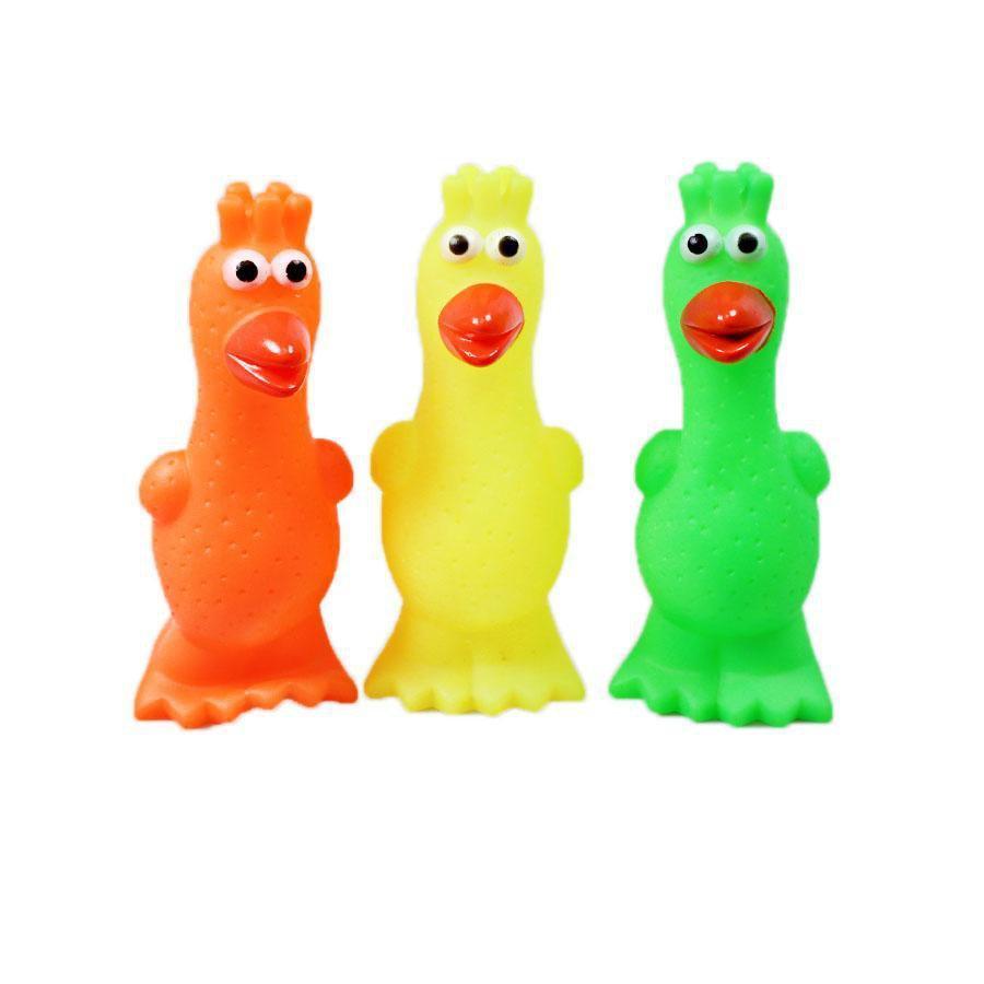 Interactive Dog Toy Squeaky Chicken Bird 17cm Assorted Designs Colors