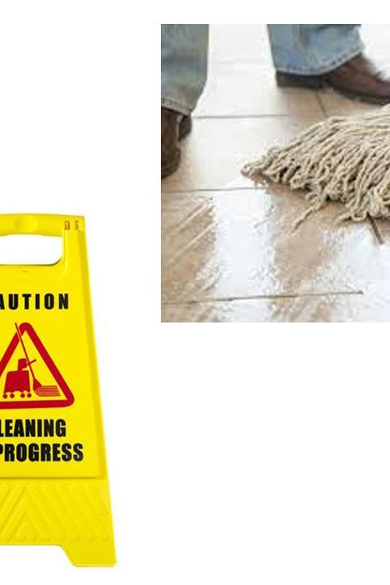 Yellow Caution Cleaning in Progress Safety Sign 60cm
