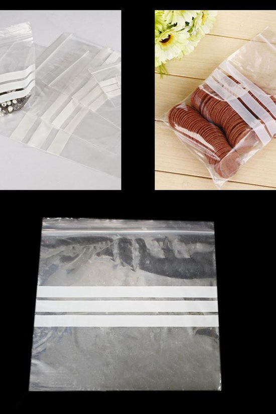 Clear Resealable Zipper Plastic Bags 155mm x 155mm Pack of 20