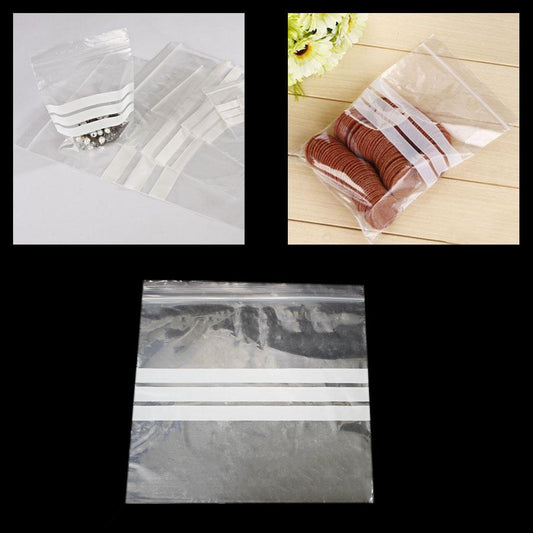 Clear Resealable Zipper Plastic Bags 155mm x 155mm Pack of 20