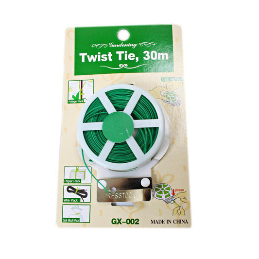 Durable Twist Tie Garden Wire with Builtin Cutter 30m