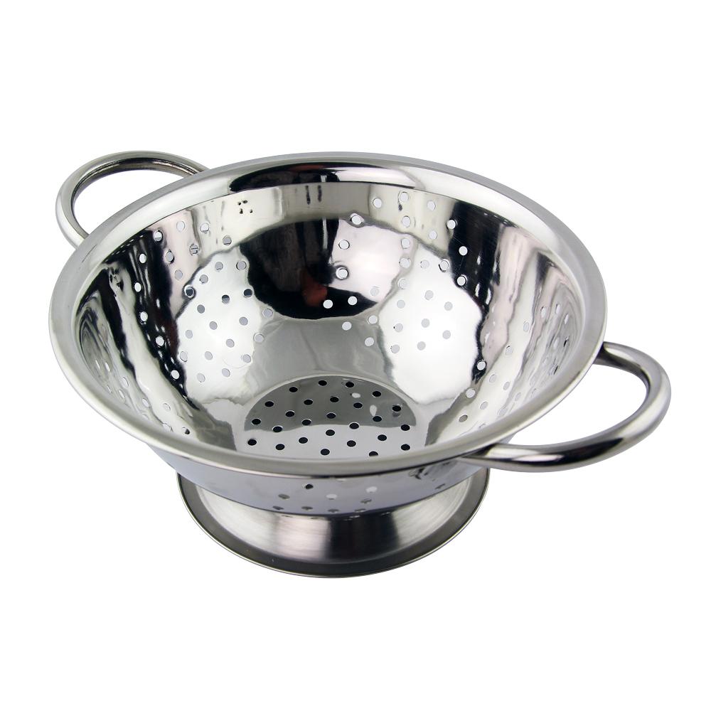 Durable Stainless Steel Colander Drainer Strainer with Handle