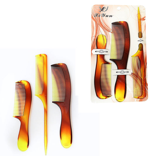Versatile Pack of 3 Plastic Hair Combs Set