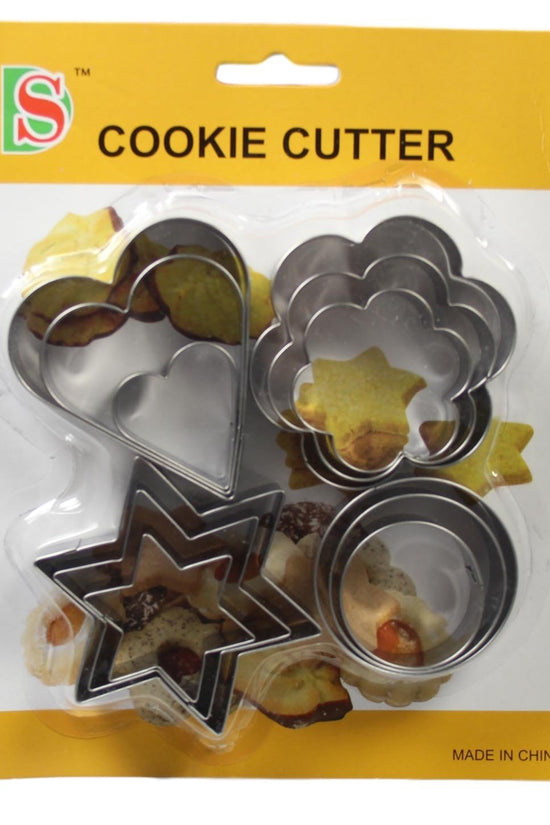 12Piece Assorted Metal Baking Cookie Cutters Set