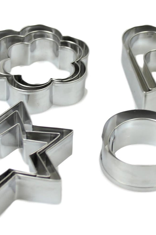 12Piece Assorted Metal Baking Cookie Cutters Set