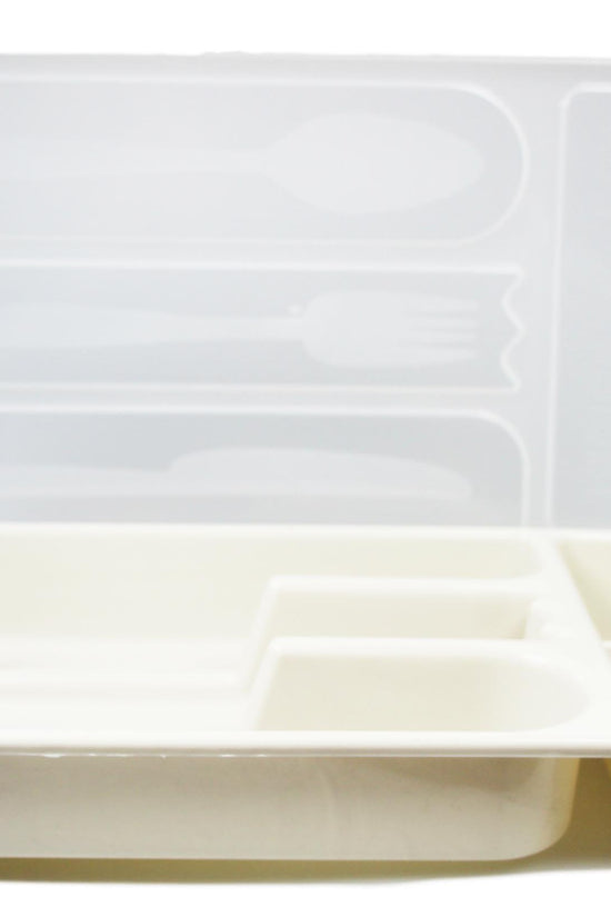 30x18 cm Plastic Cutlery Drawer Organizer with Lid Assorted Colors
