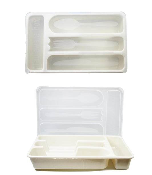 30x18 cm Plastic Cutlery Drawer Organizer with Lid Assorted Colors