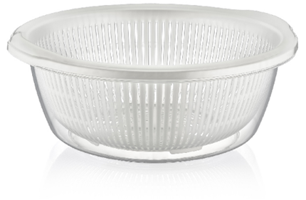 7L Plastic Strainer with Bowl Assorted Colours