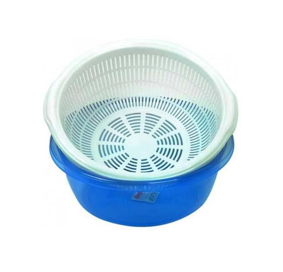 7L Plastic Strainer with Bowl Assorted Colours