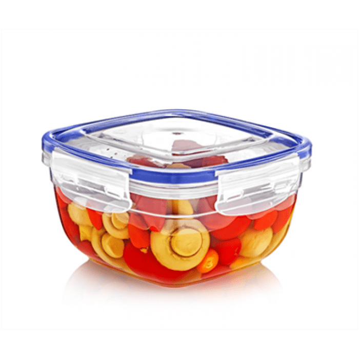 Square Clear Plastic Food Storage Container with Sealing Lid 500ml