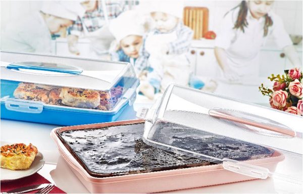 Premium Plastic Cake Pastry Party Tray Storage Box with Cover