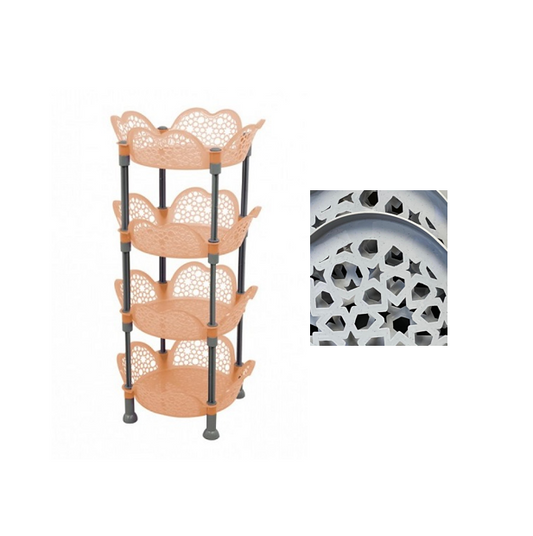 4 Tier Plastic Kitchen Fruit Vegetable Storage Rack 35cm