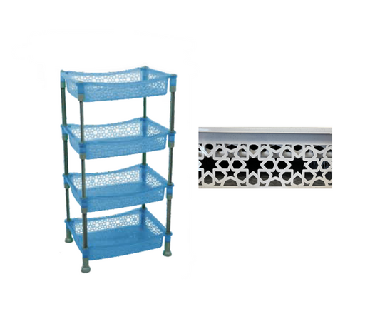 4 Tier Plastic Kitchen Fruit and Vegetable Storage Rack 30x40x75cm