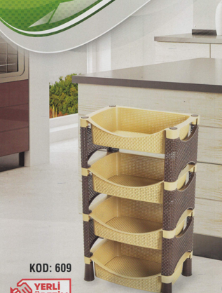 Balamir 4 Tier Plastic Kitchen Storage Rack
