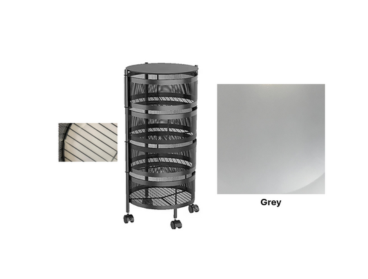 Metal Mesh 4 Tier Multi Purpose Organiser with Wheels Grey