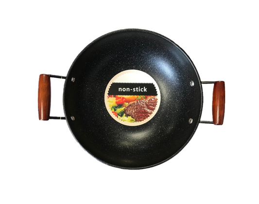 Double Handled Non Stick Wok 30cm Speckled Family Size Pan