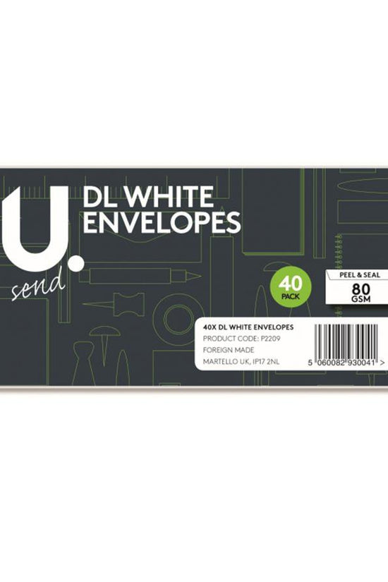 DL White Envelopes Pack of 40 Premium Quality 80gsm Material