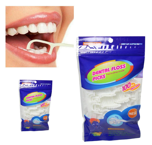 Smart Flexible Dental Floss Picks Oral Care 100 Packs