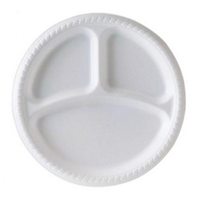 10 White Plastic Divider Plates Pack of 8 Disposable