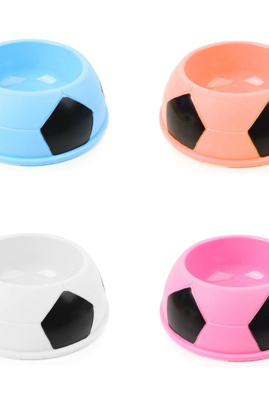 Durable Plastic Dog Food Bowl with Football Design Assorted Colors