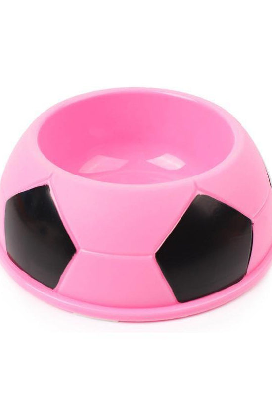Durable Plastic Dog Food Bowl with Football Design Assorted Colors
