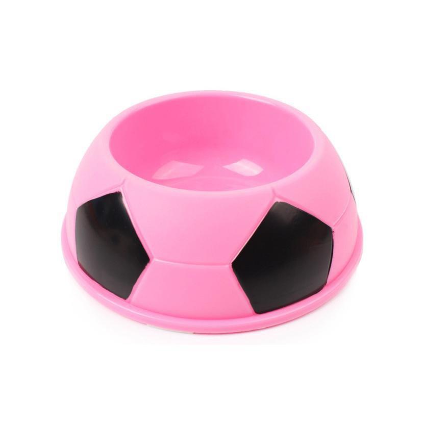 Durable Plastic Dog Food Bowl with Football Design Assorted Colors