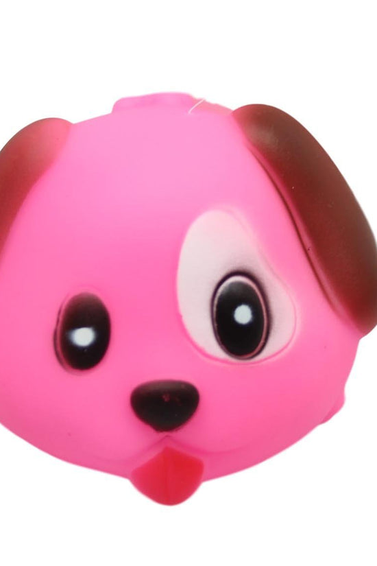 Interactive Squeaky Dog Head Ball Toy Assorted Colors