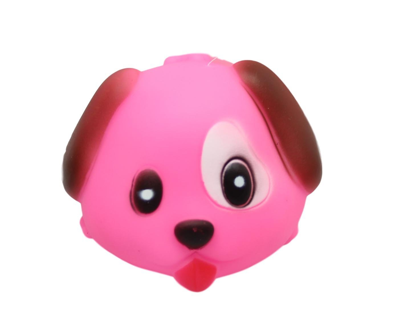 Interactive Squeaky Dog Head Ball Toy Assorted Colors