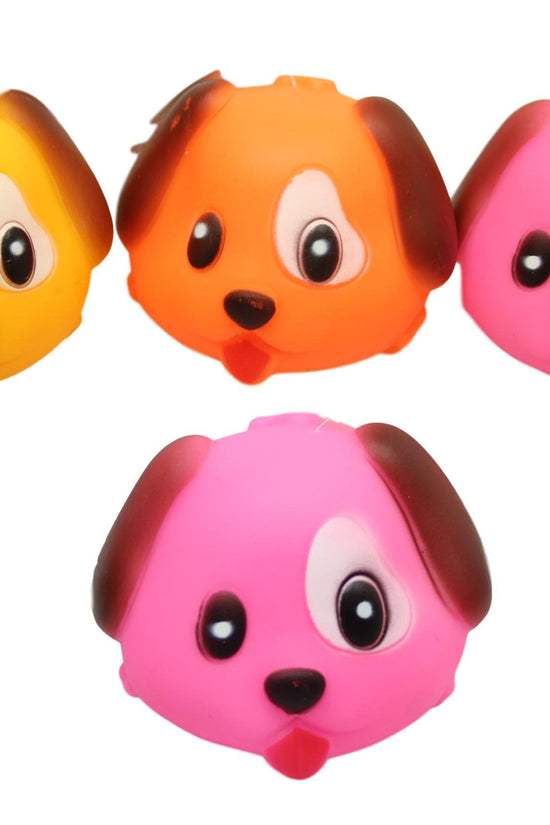 Interactive Squeaky Dog Head Ball Toy Assorted Colors