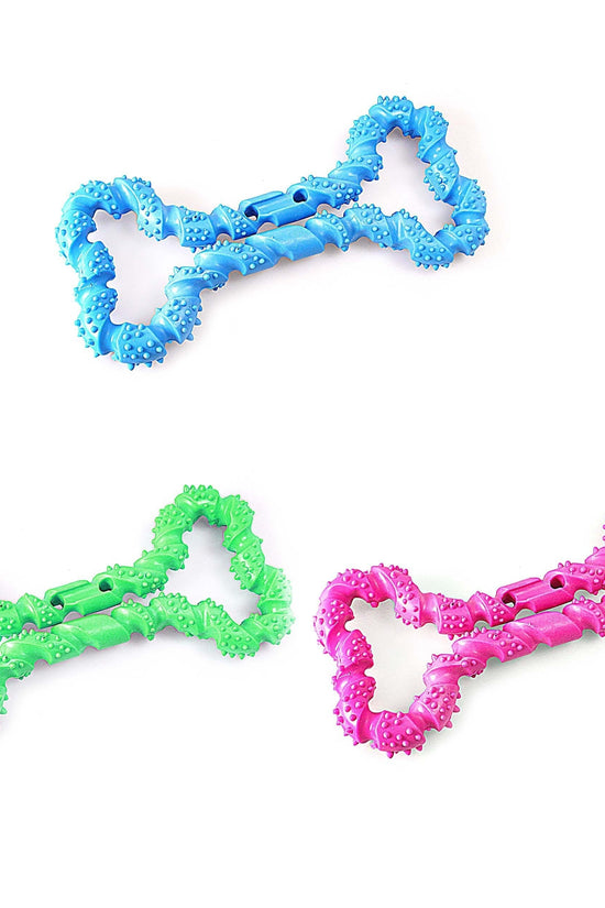 Durable 18cm Silicone Bone Pet Dog Toy in Assorted Colors