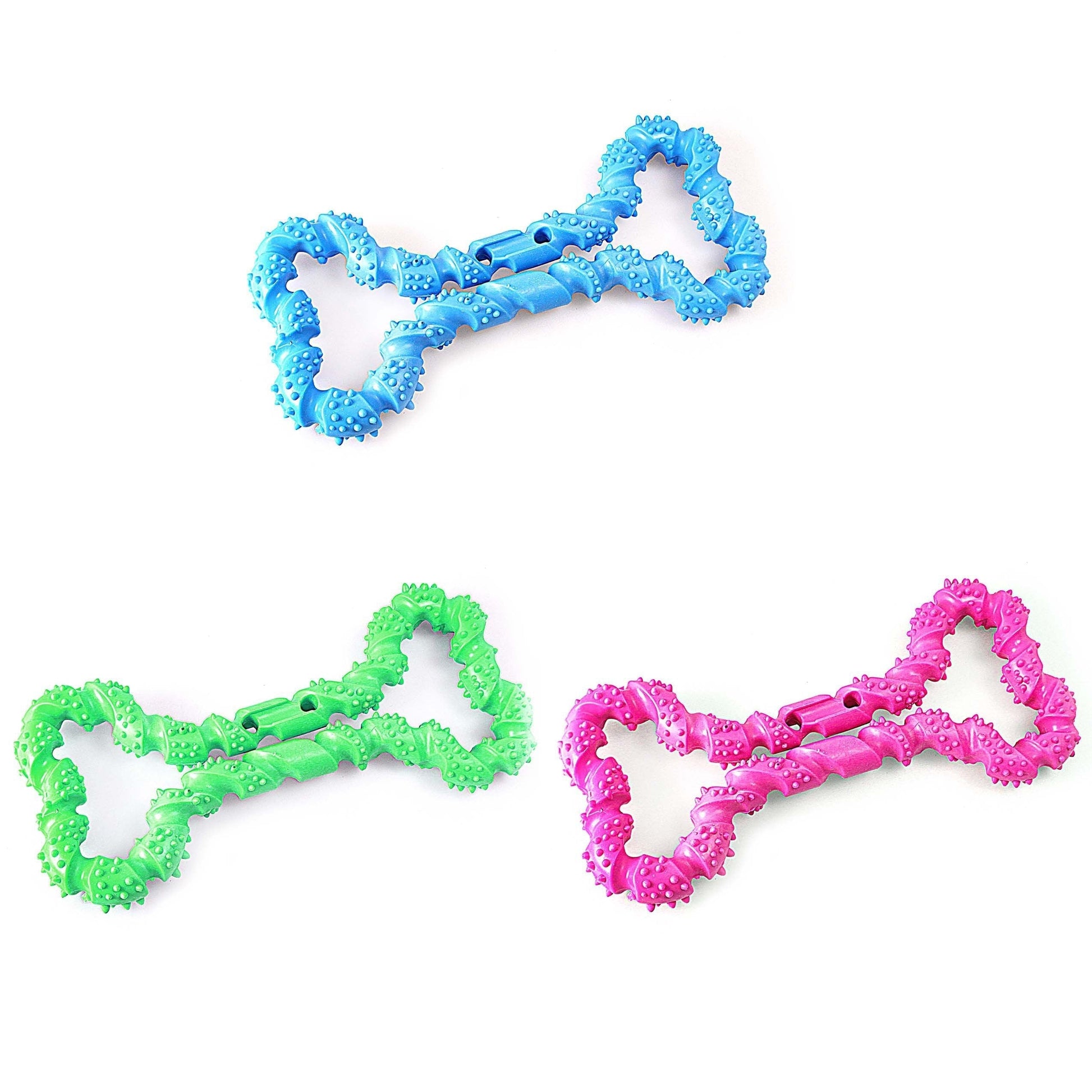 Durable 18cm Silicone Bone Pet Dog Toy in Assorted Colors