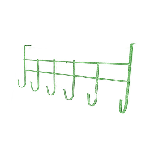 Metal Door Hanging Rack Storage with 6 Hooks 45 cm Length